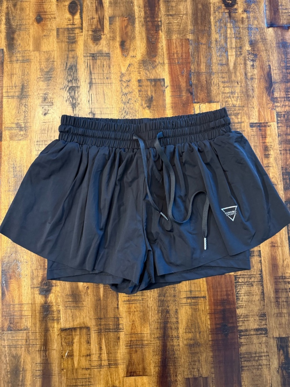 SHEIN women's sz M running shorts! black w/ drawstring waistband. fitted